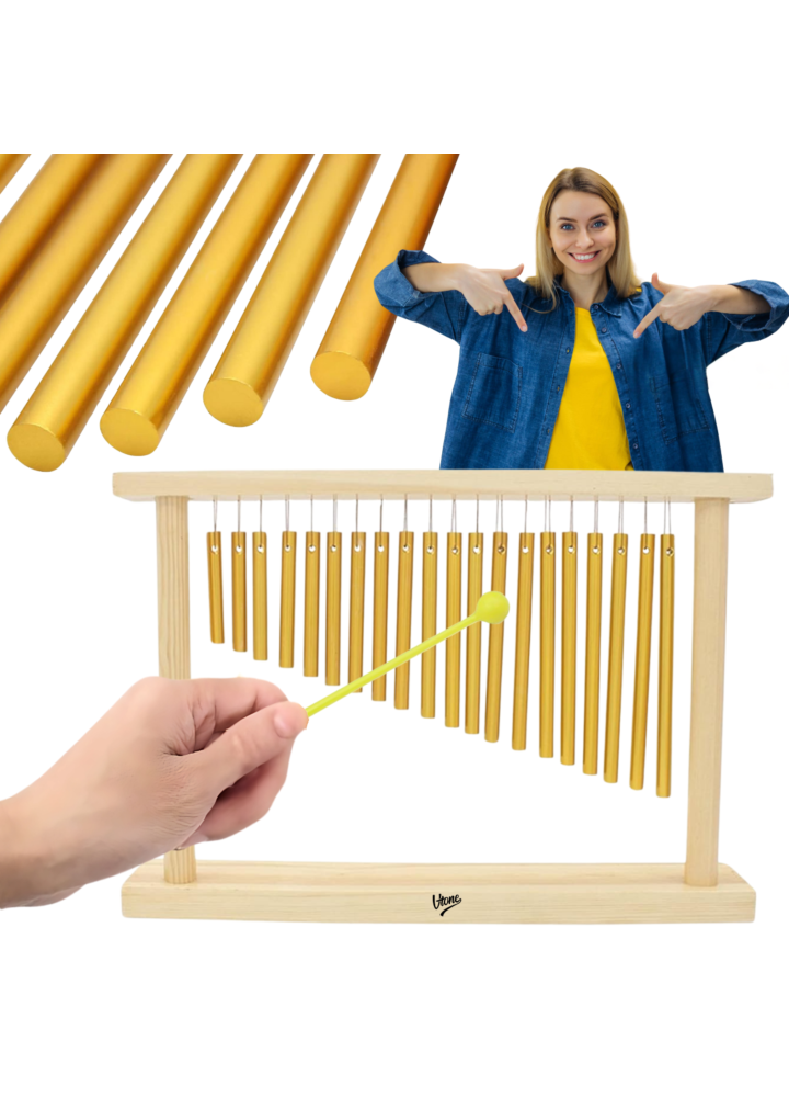 V-TONE CH20 chimesy dzwonki wietrzne drzewo rurowe 20 tonów pałeczka perkusyjna drewniany stelaż