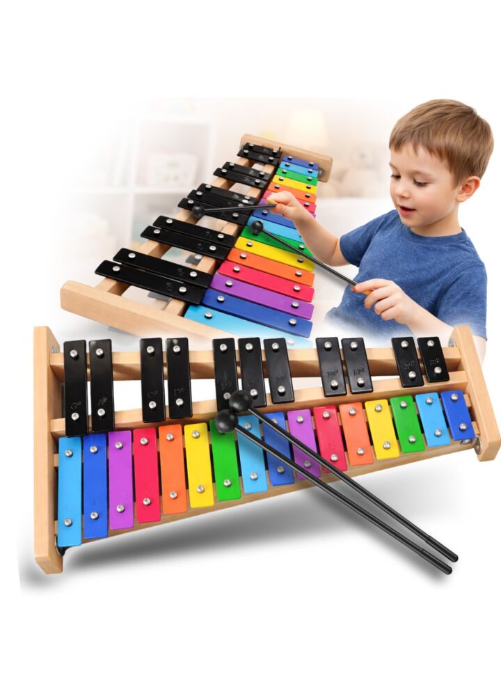 V-TONE DCC 27 cymbałki dzwonki chromatyczne 27-tonowe instrument dla dzieci glockenspiel edukacyjny 2 pałeczki do gry