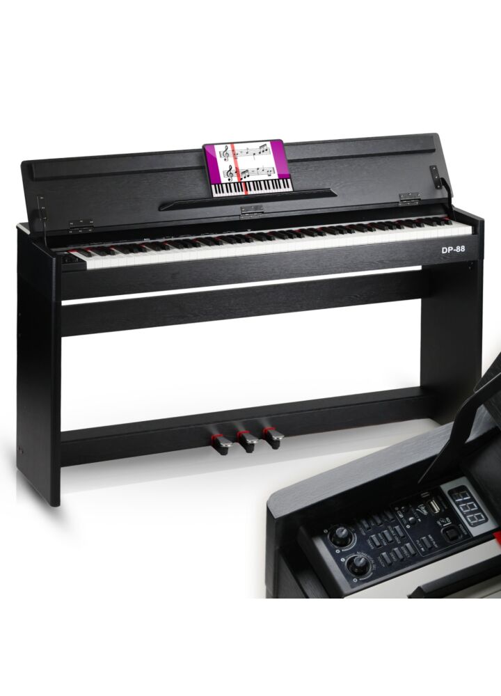 V-TONE DP-88 BK czarne pianino cyfrowe ze statywem drewnianym