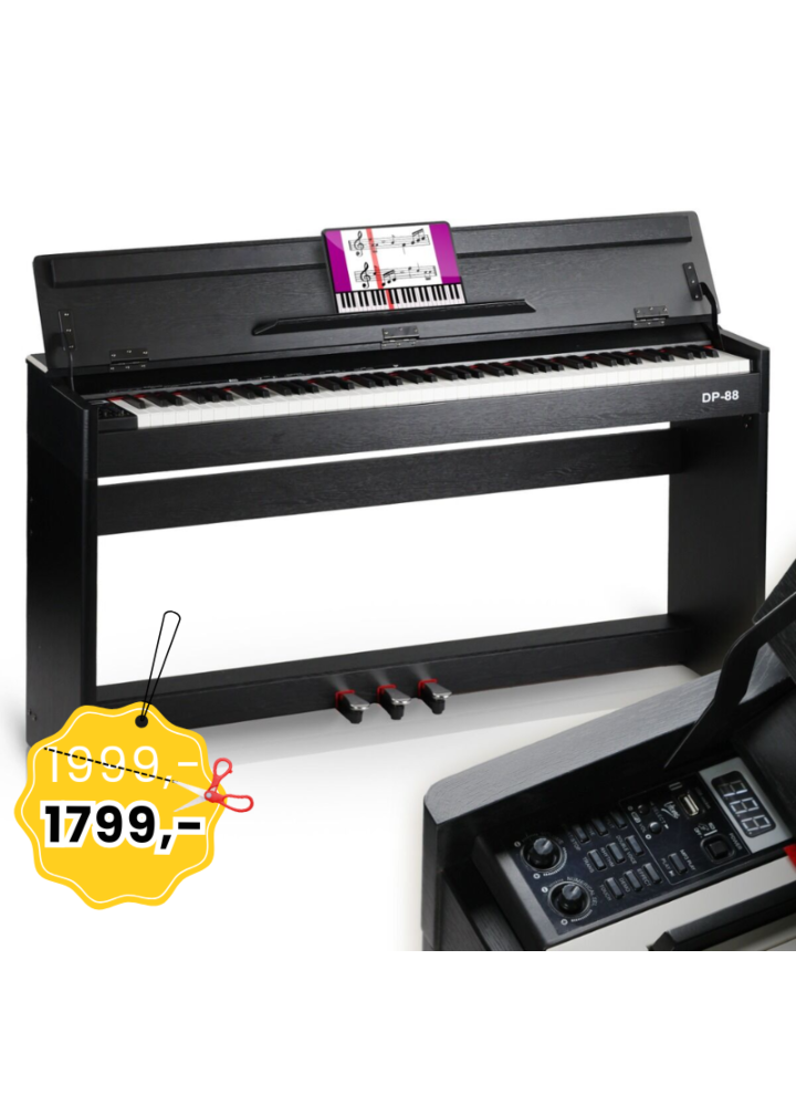 V-TONE DP-88 BK czarne pianino cyfrowe ze statywem drewnianym