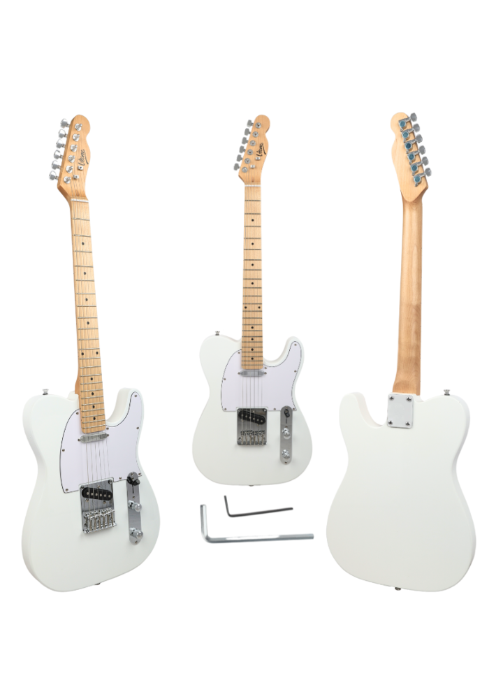 V-TONE ETL39 WH gitara elektryczna 4/4 telecaster 39" SS biała klucze imbusowe