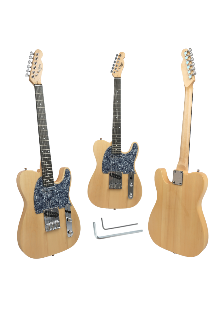 V-TONE GTL39 NT gitara elektryczna 4/4 telecaster 39" SS naturalne drewno klucze imbusowe