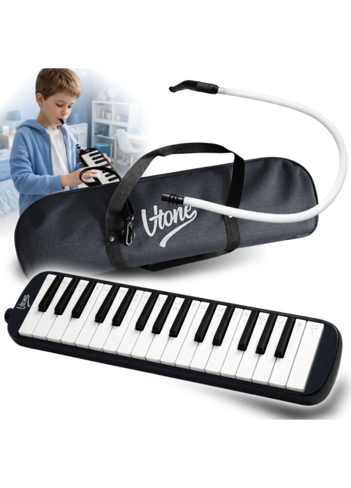 V-TONE MELODY 32 BK melodyka melodyjka harmonijka klawiszowa czarna 32-klawiszowa 40,5 cm torba transportowa ściereczka do czyszczenia zestaw