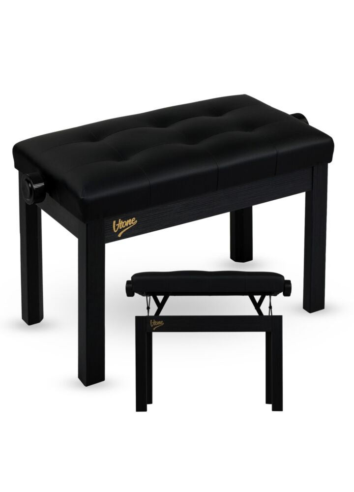 V-TONE PB3 BK ława do pianina keyboardu czarna tapicerowana siedzisko dla muzyka regulowana 47-55 cm do 140 kg