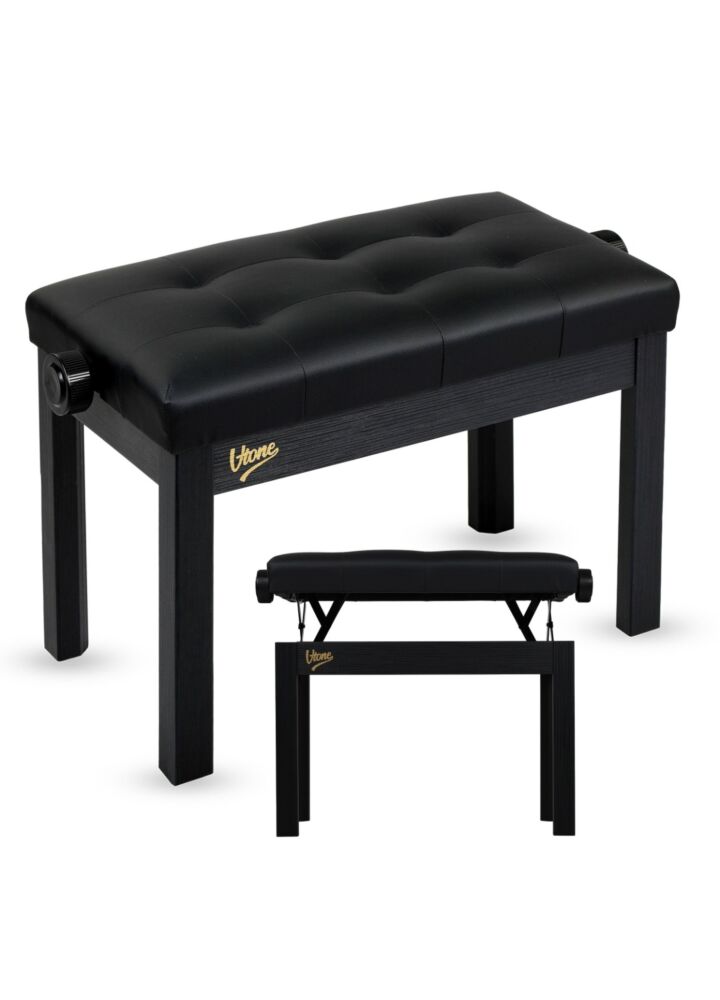 V-TONE PB3 BK ława do pianina keyboardu czarna tapicerowana siedzisko dla muzyka regulowana 47-55 cm do 140 kg
