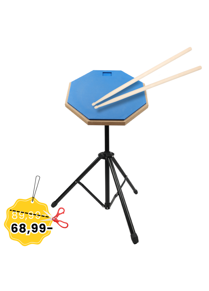 V-TONE PDS1 BL niebieski pad perkusyjny do ćwiczeń statyw pałeczki pokrowiec zestaw 12"