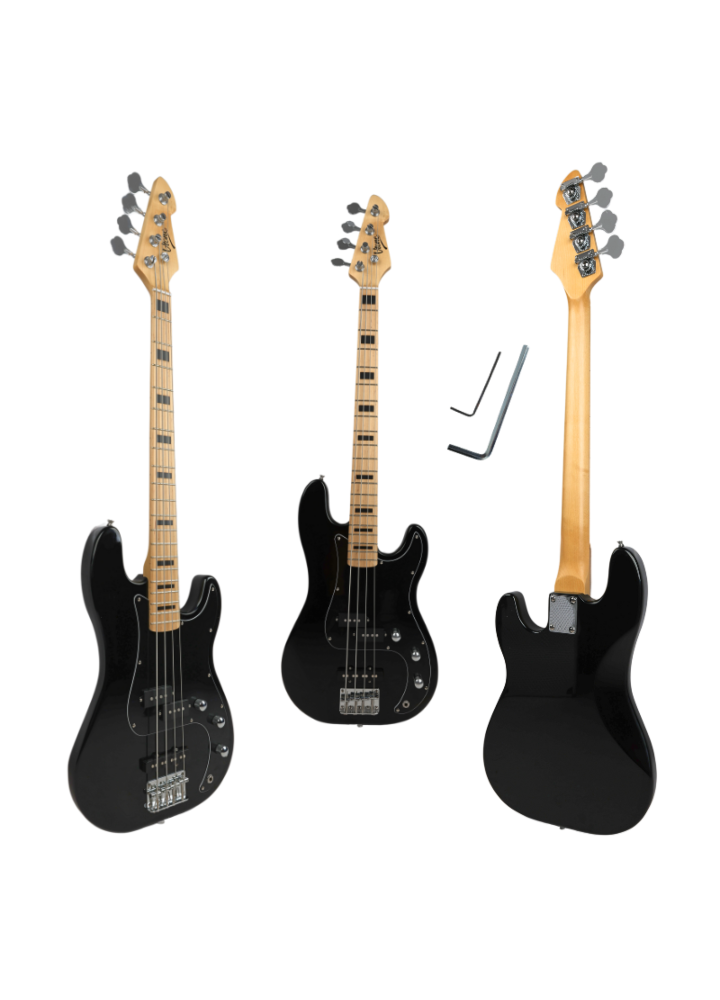 V-TONE PJB46 BK gitara basowa 4/4 czarna Precision Jazz Bass 46" klucze imbusowe