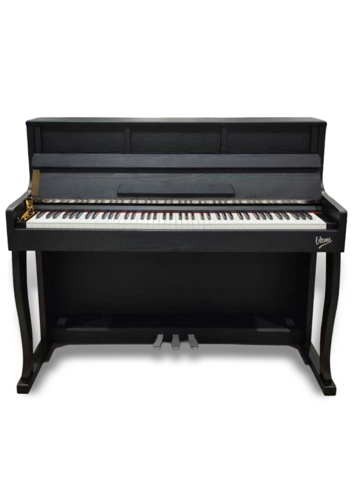 V-TONE PLF-256 BK pianino cyfrowe stacjonarne czarne wolnostojące Bluetooth MIDI 88 klawiszy ważona klawiatura młoteczkowa polifonia 256 głosów pulpit do nut zasilanie sieciowe wbudowane głośniki 3x wyjście słuchawkowe wejście/wyjście audio