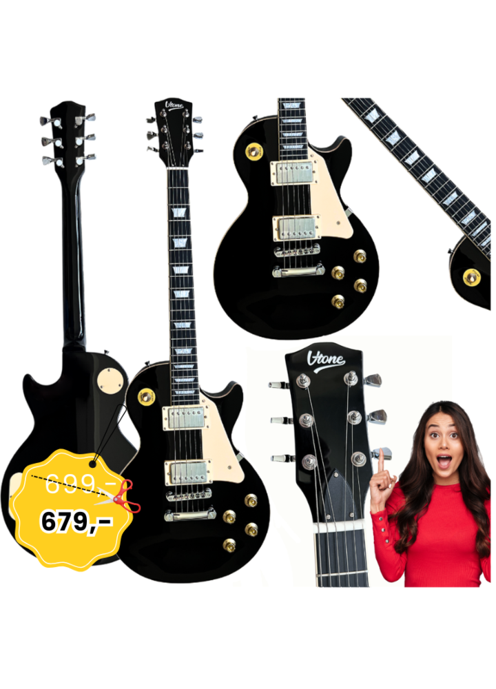 V-TONE VLP1 BK gitara elektryczna 4/4 Les Paul 39" HH czarna cutaway klucz imbusowy