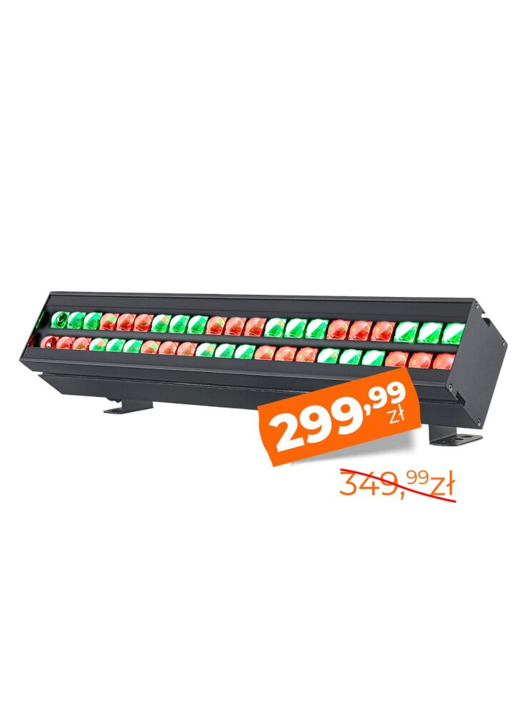 LIGHT4ME BEAM WASH BAR listwa oświetleniowa wall washer dekoracja świetlna 42x8W RGB SMD3535 LED DMX efekt tła 2x uchwyt montażowy
