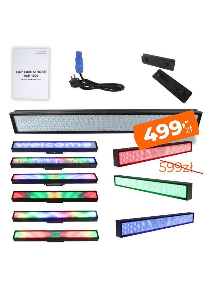 LIGHT4ME STROBE BAR 1000 RGB listwa oświetleniowa stroboskop blinder oświetlacz efekt LED 666x0,3W SMD