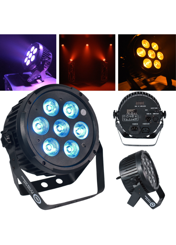 LIGHT4ME BLACK PAR 7x10W RGBWA LED mocny lekki