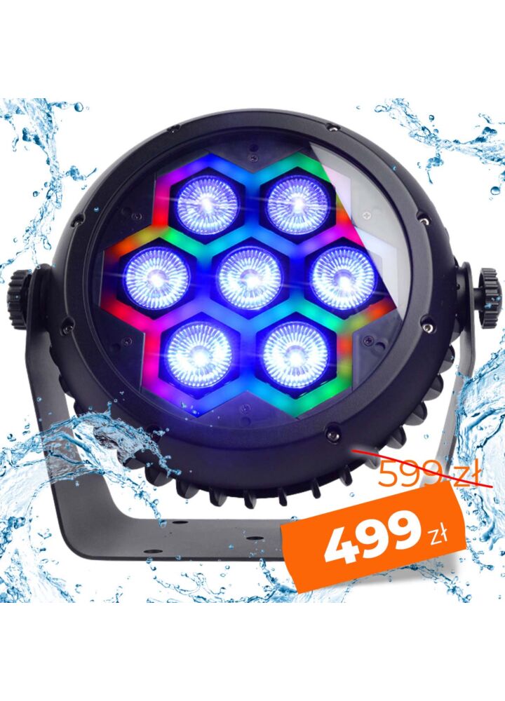LIGHT4ME FRAME PAR IP65 7x10W LED RGBW reflektor sceniczny efekt świetlny oświetlenie zewnętrzne