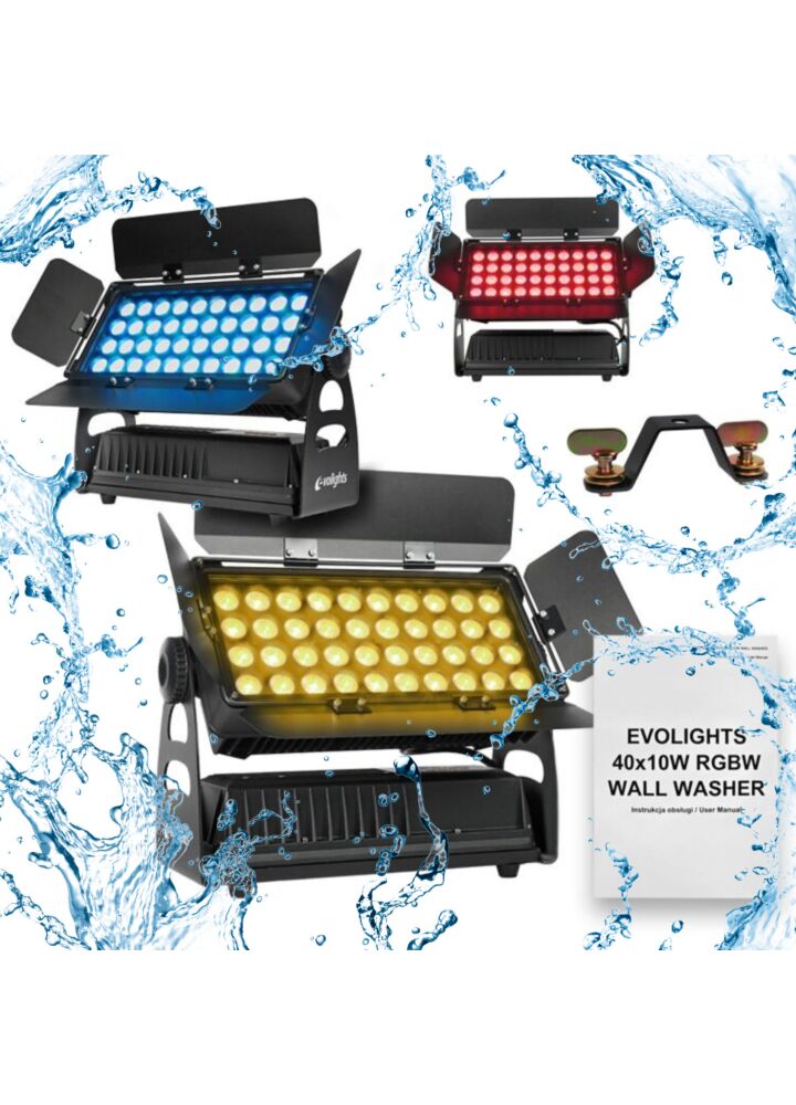 EVOLIGHTS 40X10W RGBW WALL WASHER outdoor illuminator IP65 light decoration barndoors