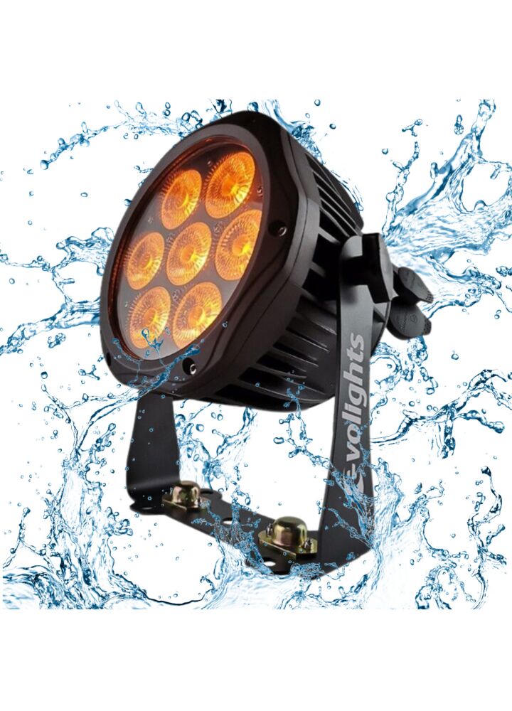 EVOLIGHTS GLACIER 7 LED PAR 7x10W RGBWA-UV IP65 outdoor stage lighting