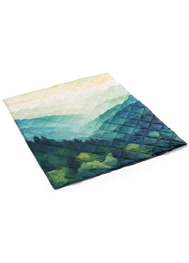 DH Garden Koc Zielony Las 135x175 cm pikowany miękki gruby ciepły peleryna worek z paskiem