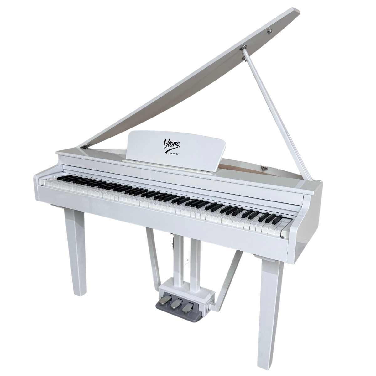 V-TONE GP-88 WH pianino cyfrowe grand piano stacjonarne białe ważone klawisze klawiatura młoteczkowa USB-B AUX IN LINE OUT 2 wyjścia słuchawkowe