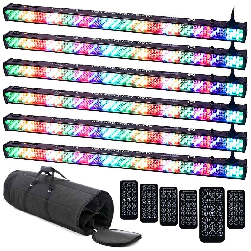 LIGHT4ME BASIC LIGHT BAR LED 16 RGB IR listwa belka oświetleniowa BK x6 + pokrowiec