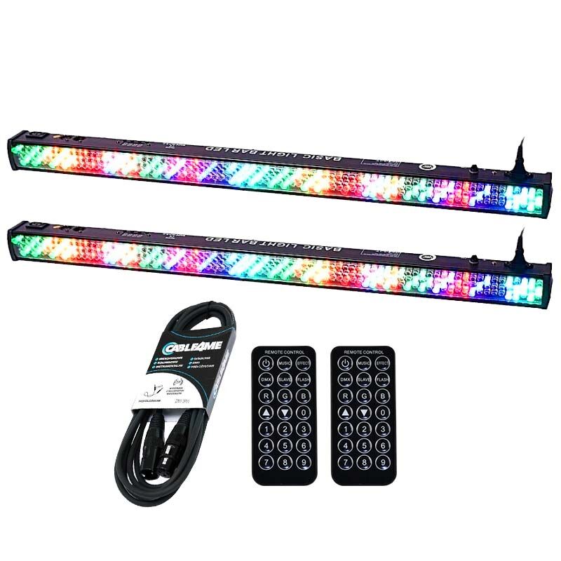 LIGHT4ME BASIC LIGHT BAR LED 16 RGB IR listwa belka oświetleniowa BK x2 + przewód DMX