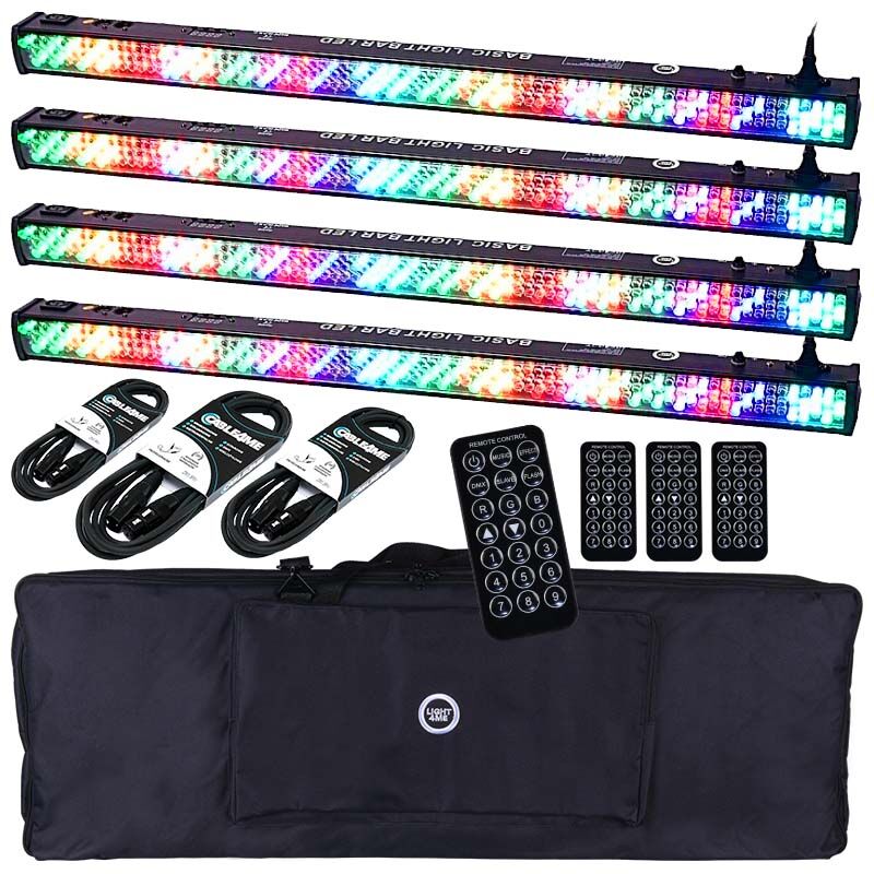 LIGHT4ME BASIC LIGHT BAR LED 16 RGB IR listwa belka oświetleniowa BK x4 + pokrowiec + przewód