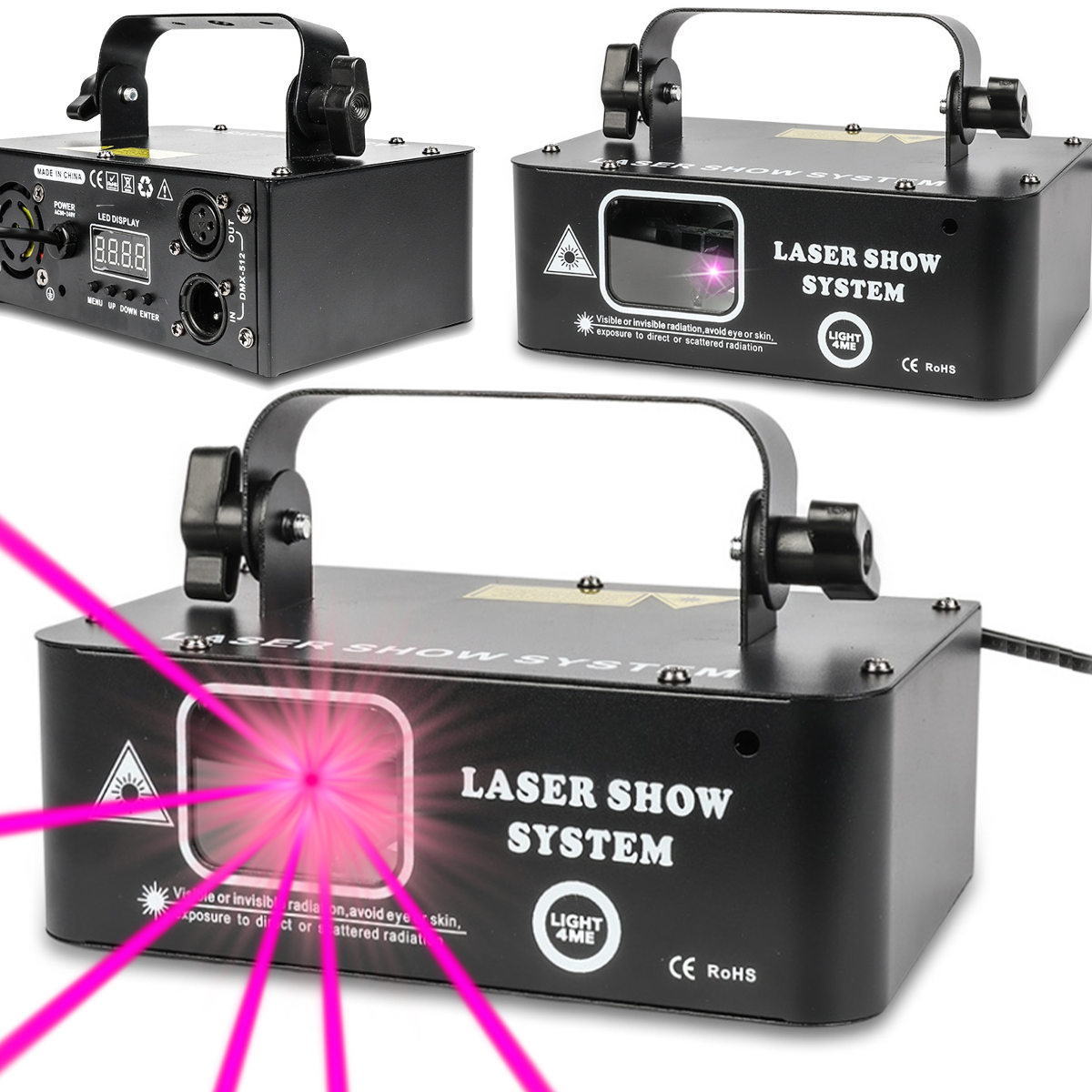 LIGHT4ME LASER RGB GEOMETRIC 500mW projektor laserowy rzutnik sceniczny skaner dyskotekowy