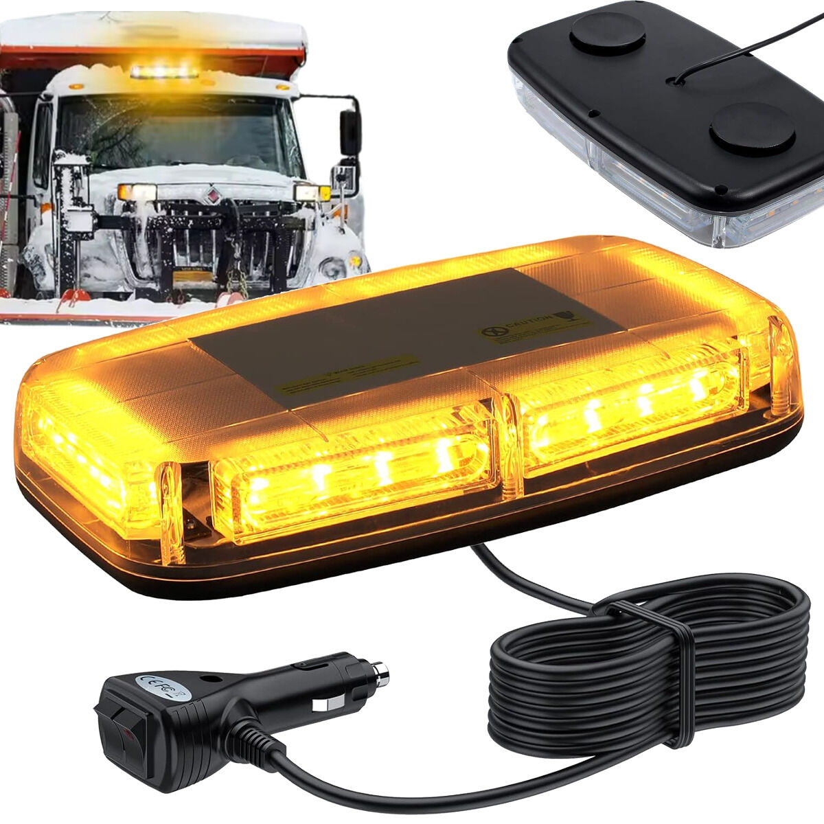 DH LIGHT LBK1 stroboskop pomarańczowy LED kogut lampa ostrzegawcza na magnesy 12-24V 48x0,5W LED SMD 3030