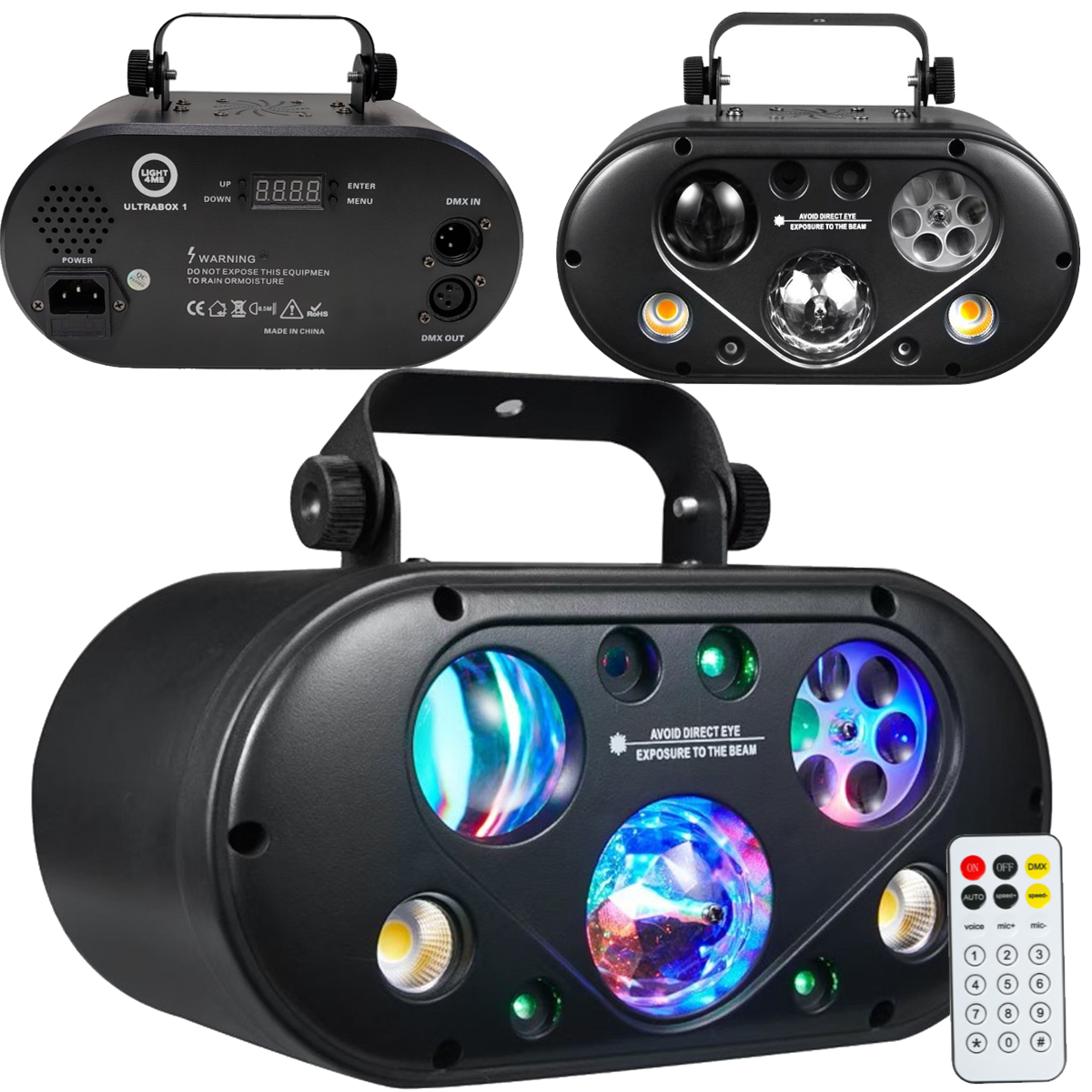 LIGHT4ME ULTRABOX 1 light multieffect LED RGBA 6in1 gobo effect magic ball water wave gold strobe laser disco DJ lighting