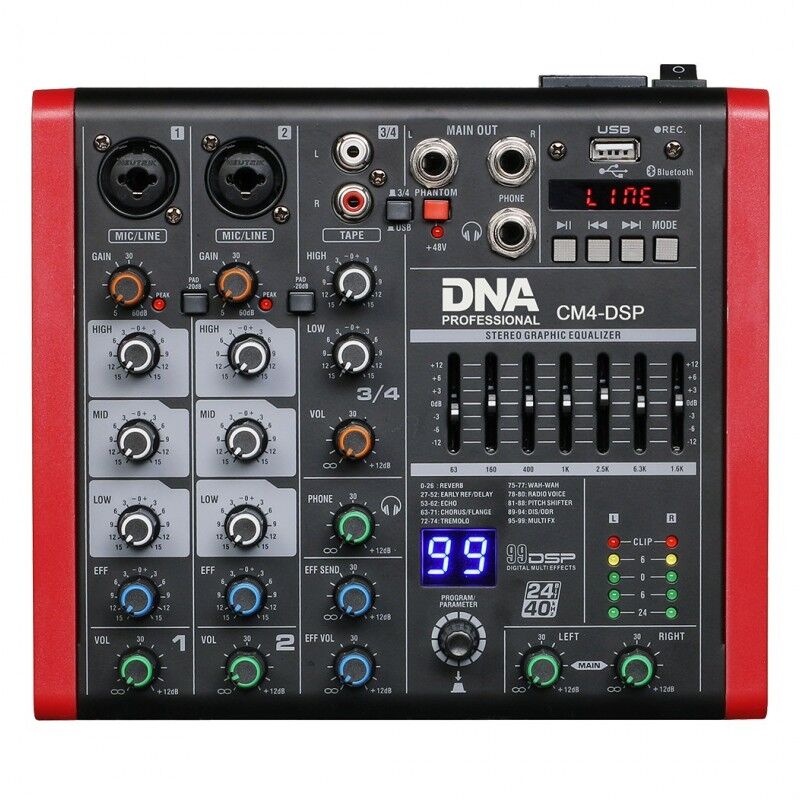 DNA CM4-DSP mikser audio USB MP3 Bluetooth Phantom POWYSTAWOWY