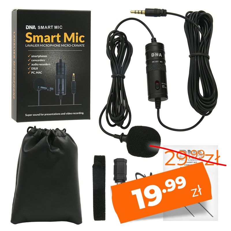 DNA SMART MIC mikrofon krawatowy lavalier do telefonu aparatu kamery