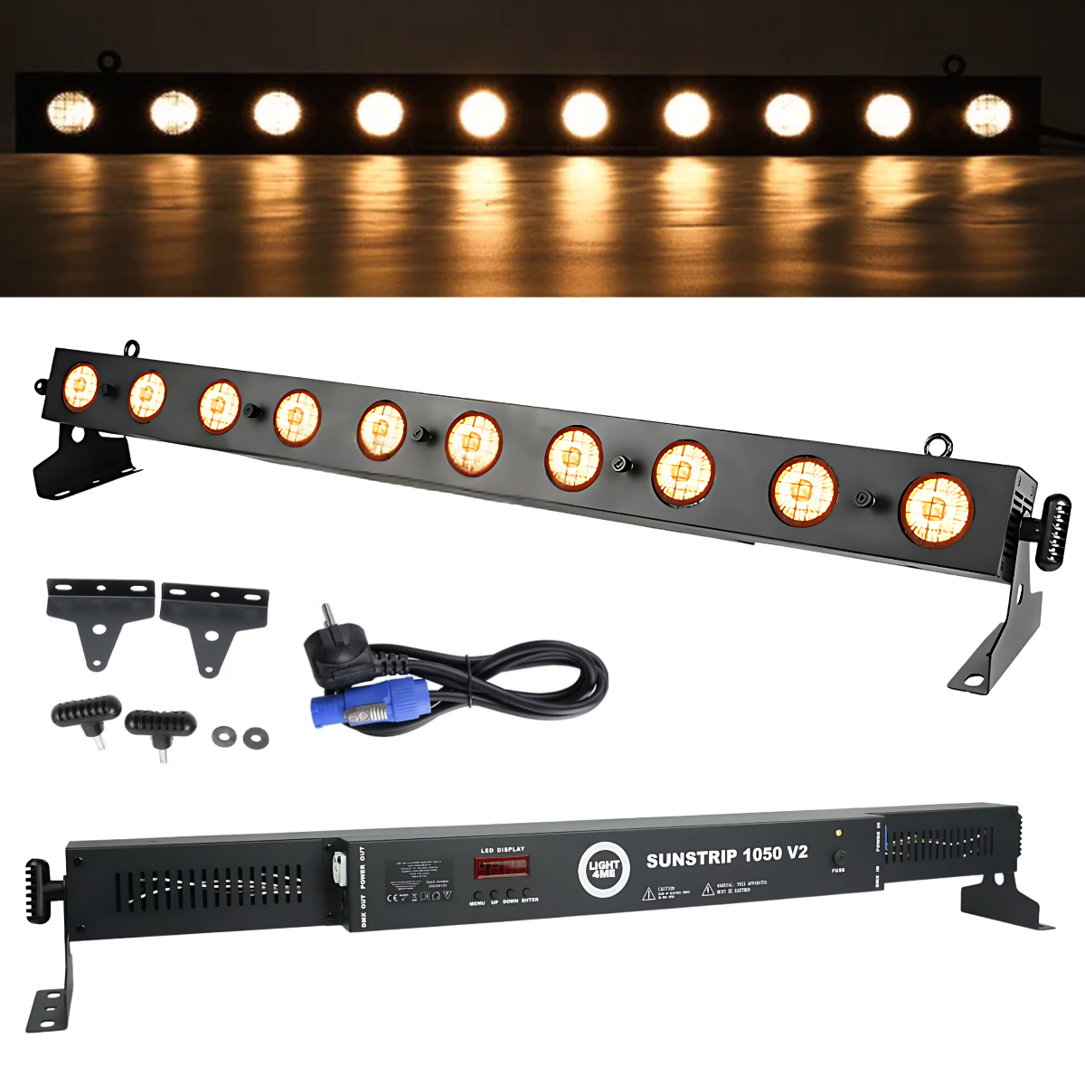 LIGHT4ME SUNSTRIP 1050 V2 listwa oświetleniowa halogenowa oświetlenie sceniczne retro ciepłe światło 10x50W WW