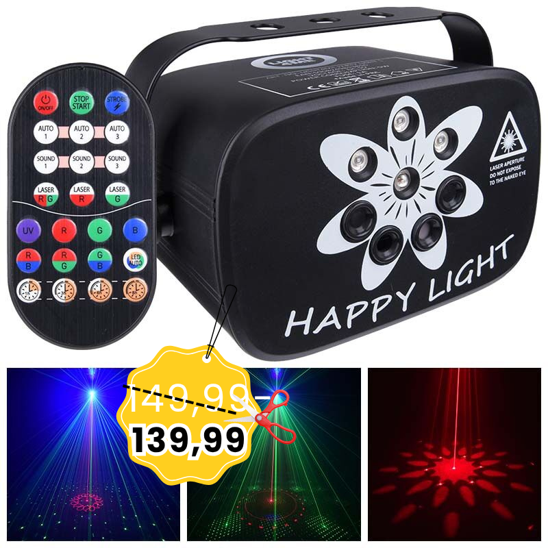 LIGHT4ME PARTY LIGHT 1 efekt LED oświetlenie disco laser UV