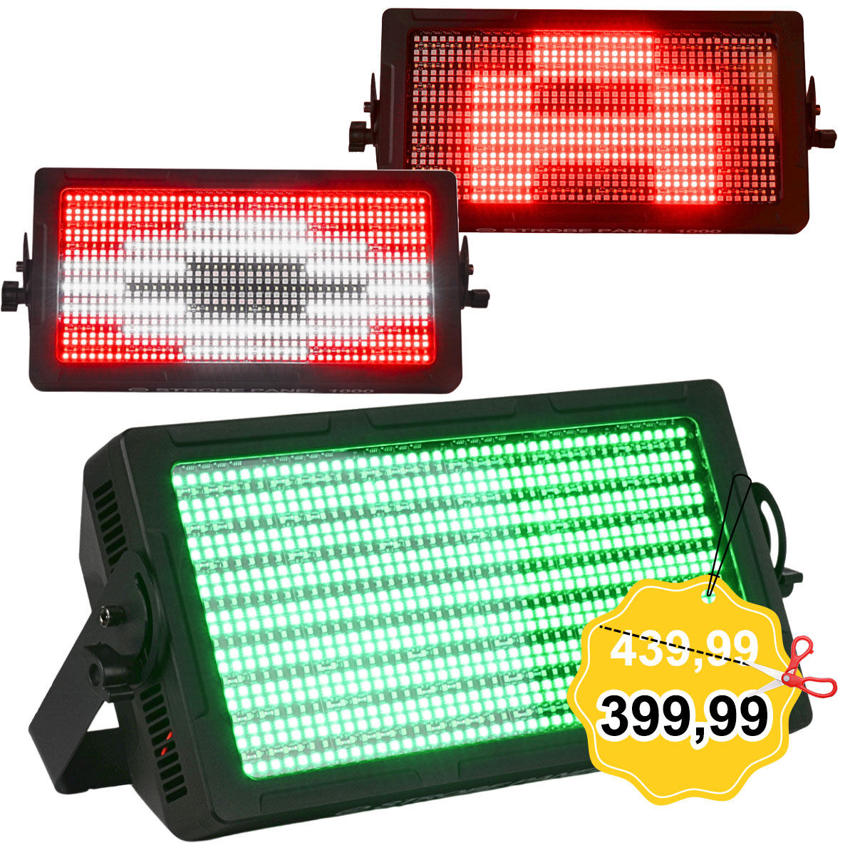 LIGHT4ME STROBE PANEL 1000 stroboskop oświetlenie sceniczne oświetlacz LED 672x0,2W RGB SMD5050 + 336x0,5W CW SMD2835