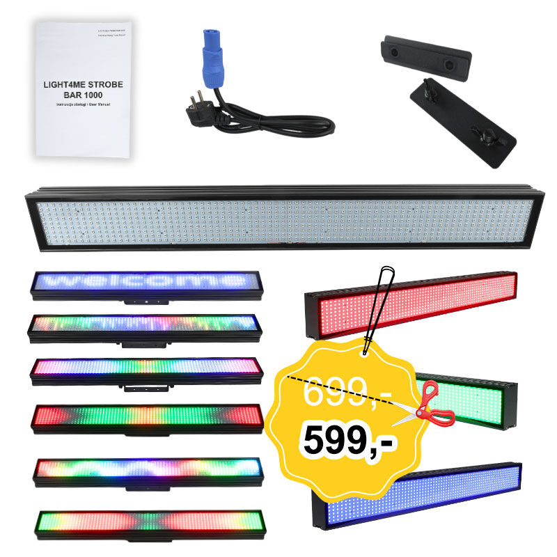 LIGHT4ME STROBE BAR 1000 RGB listwa oświetleniowa stroboskop blinder oświetlacz efekt LED 666x0,3W SMD