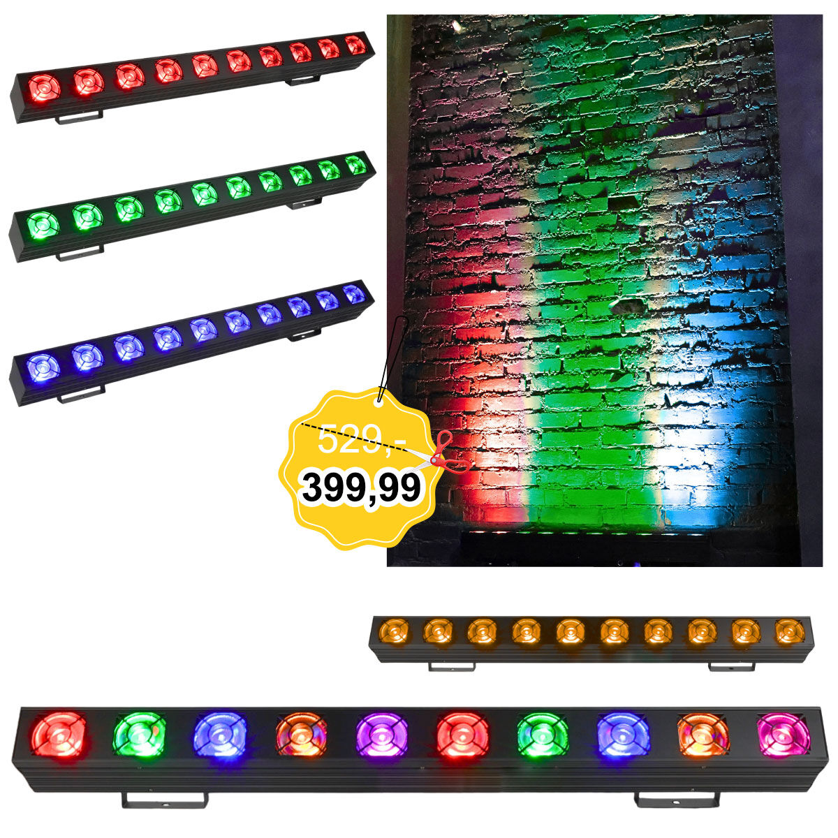 LIGHT4ME PIXEL 1020 RGBA listwa oświetleniowa belka LED oświetlenie sceniczne 10x20W SMD5060