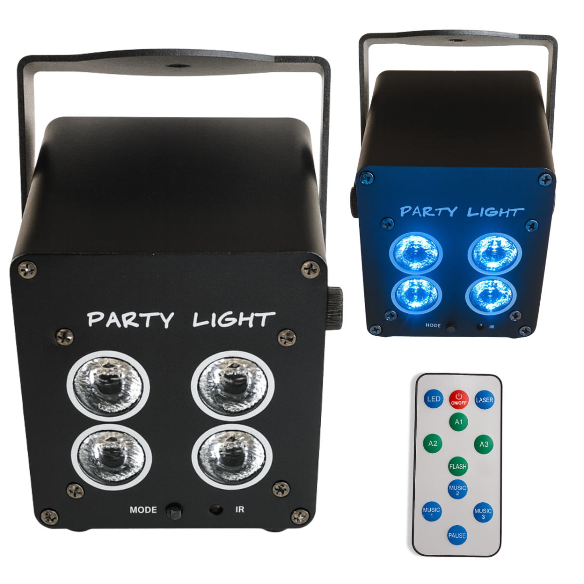 LIGHT4ME ACCU PAR 4x3W reflektor akumulatorowy 3600 mAh czarny efekt świetlny RGB LED pilot bezprzewodowy