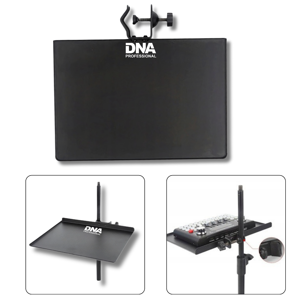 DNA SCT1 półka taca do statywu stojaka czarna na mikser interfejs audio akcesoria regulowany uchwyt 18x24 cm do 1 kg