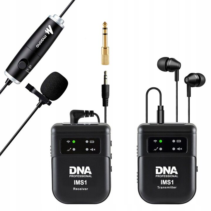 DNA IMS1 bezprzewodowy system transmisji audio 2,4 GHz mono/stereo nadajnik odbiornik USB-C słuchawki + mikrofon MAONO zestaw
