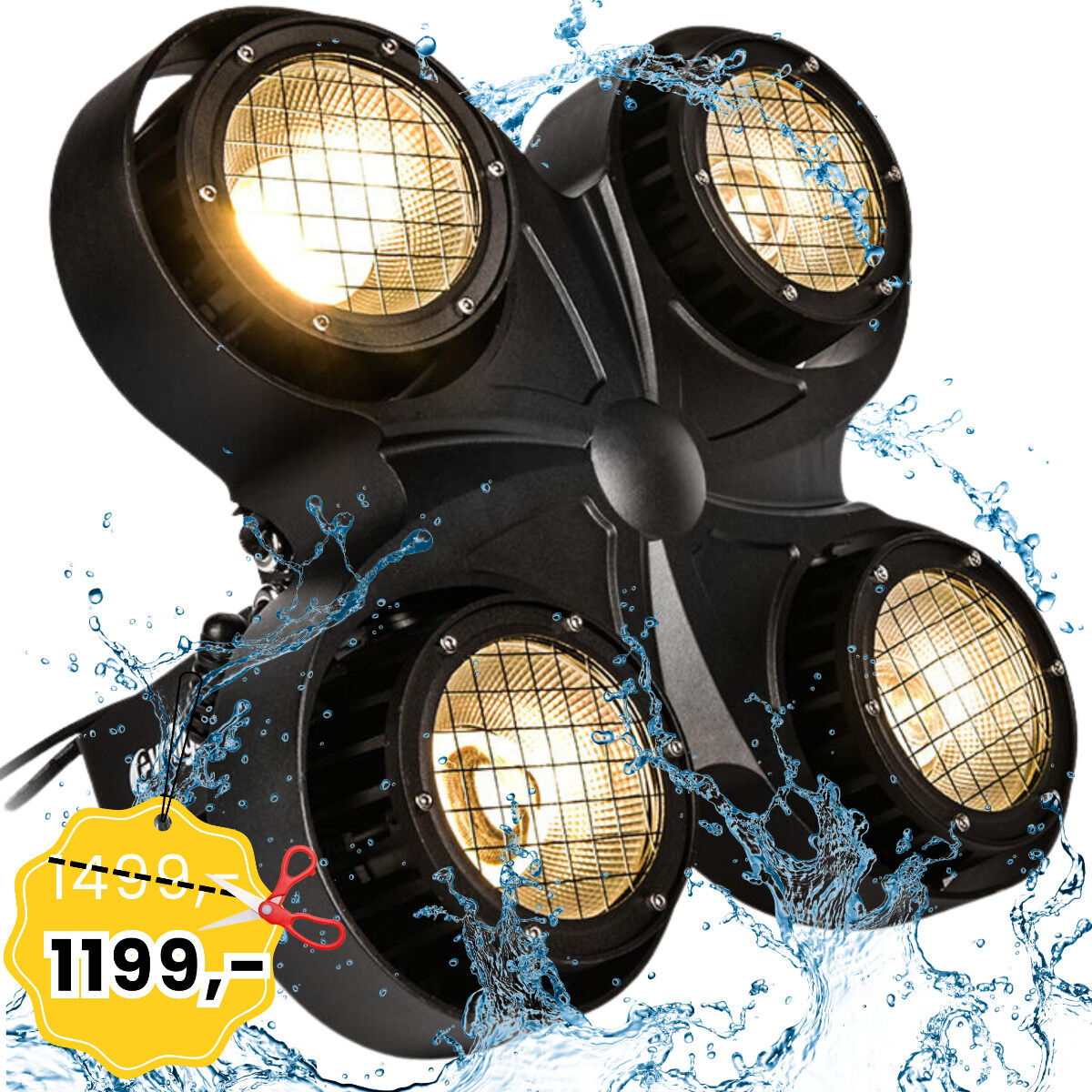 EVOLIGHTS BLINDER 4x100W IP65 oświetlacz zewnętrzny sceniczny