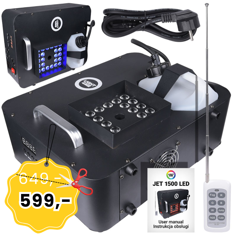 LIGHT4ME JET 1500 LED wytwornica dymu pionowego na pilota