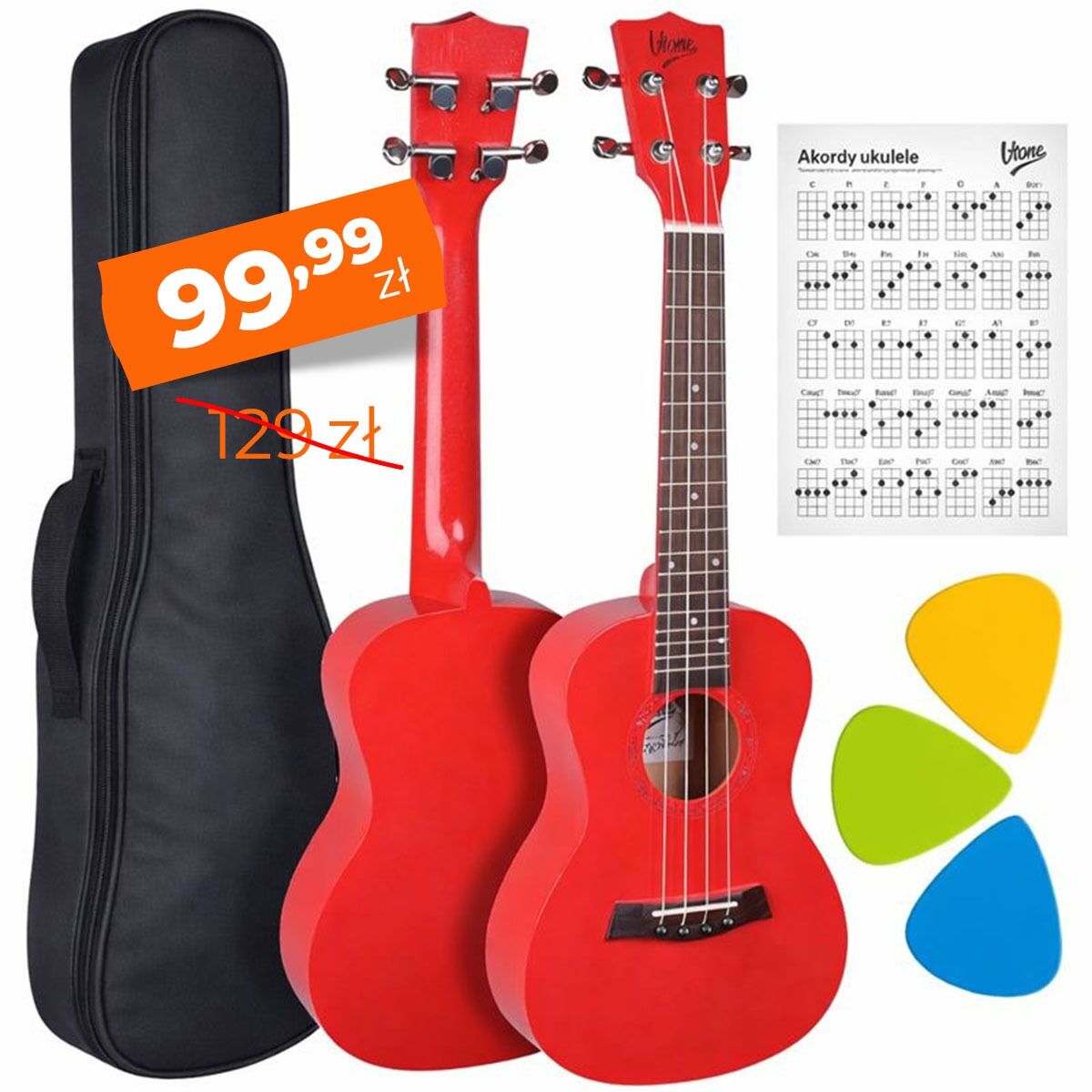 V-TONE UK23 RD ukulele koncertowe akustyczne 23