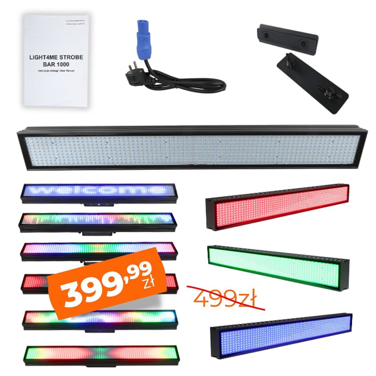 LIGHT4ME STROBE BAR 1000 RGB listwa oświetleniowa stroboskop blinder oświetlacz efekt LED 666x0,3W SMD