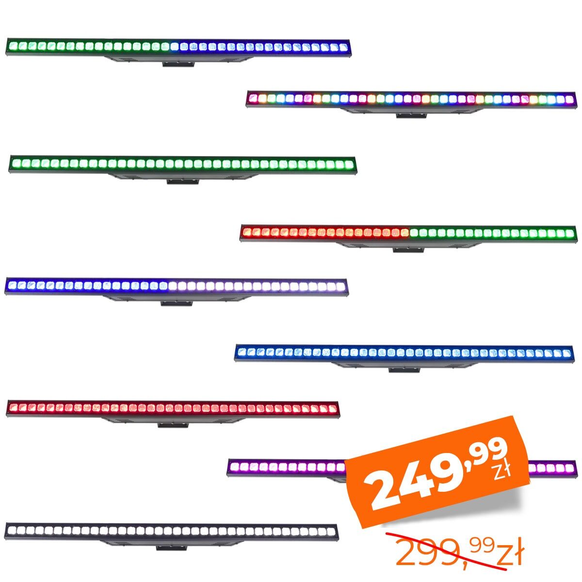 LIGHT4ME LED WALL 363 listwa oświetleniowa DMX dekoracja światłem 36x3W RGB SMD 3535 wypukłe soczewki uchwyt montażowy