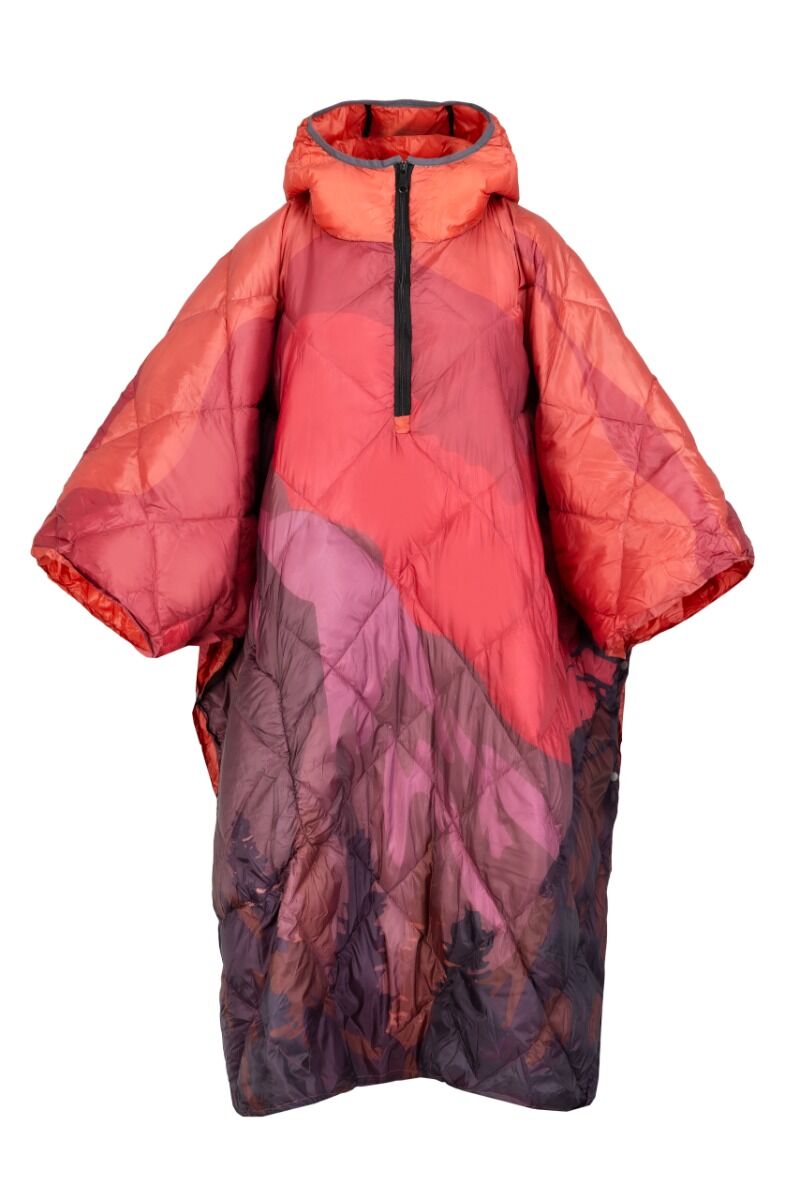 DH Garden Poncho Czerwona Dolina 145x115 cm kurtka płaszcz peleryna z kapturem duża kieszeń na zamek