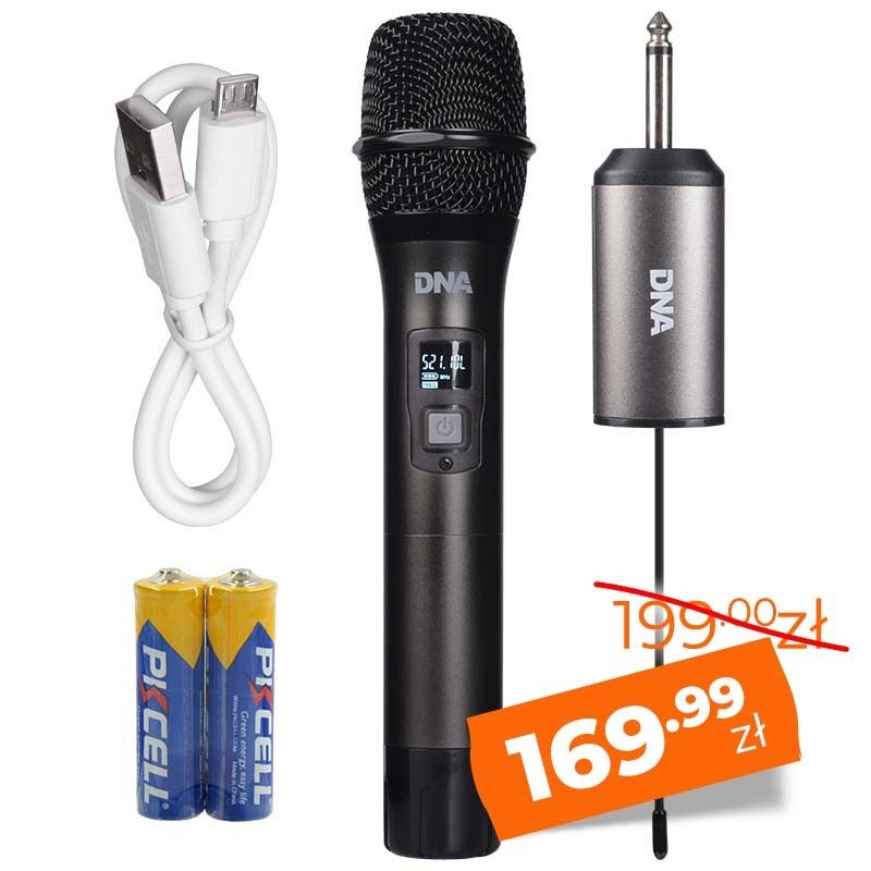 DNA FU VOCAL SET mikrofon dynamiczny bezprzewodowy system nagłośnienia 518-542 MHz