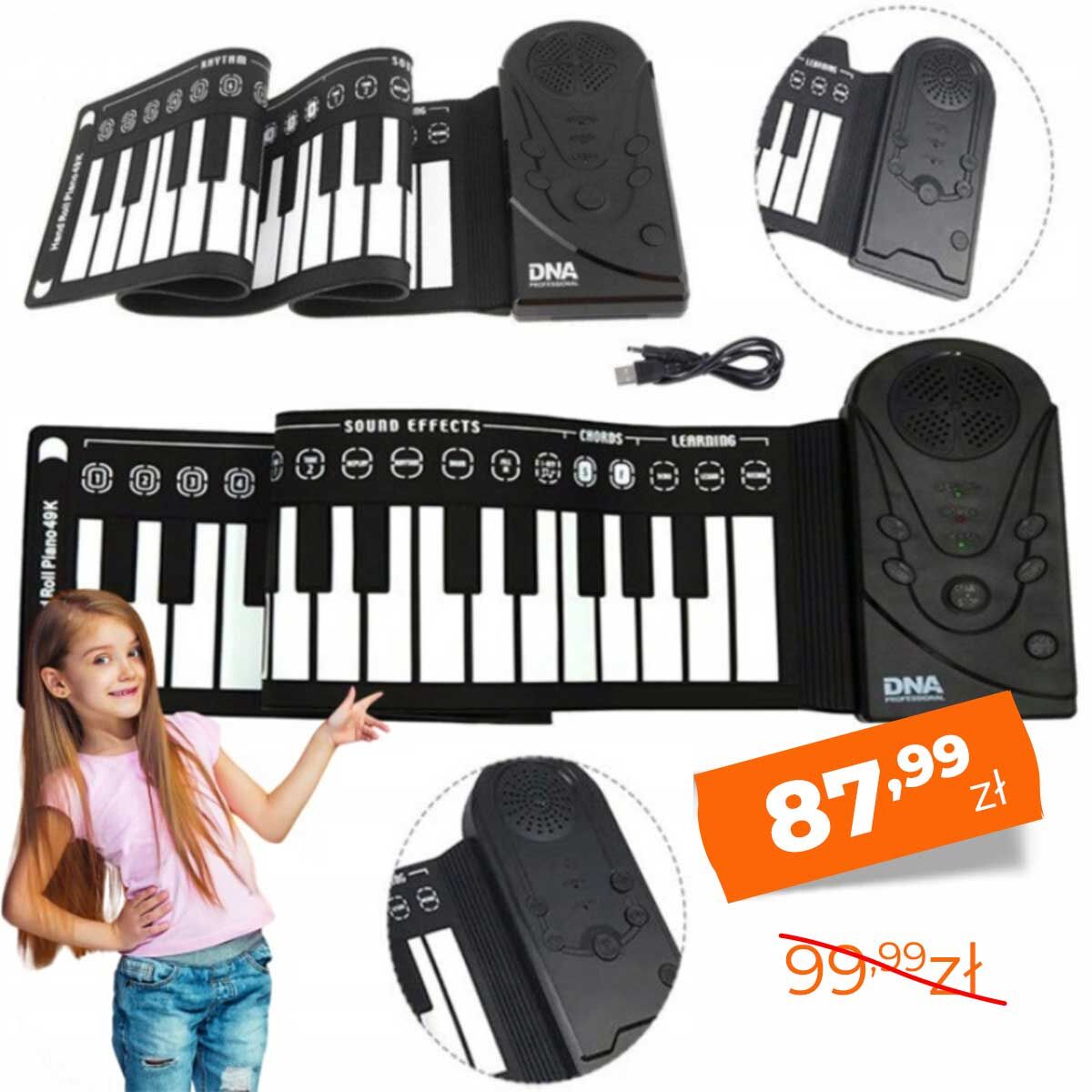 DNA ROLL 49 keyboard zwijany gumowy przenośny klawisze organy