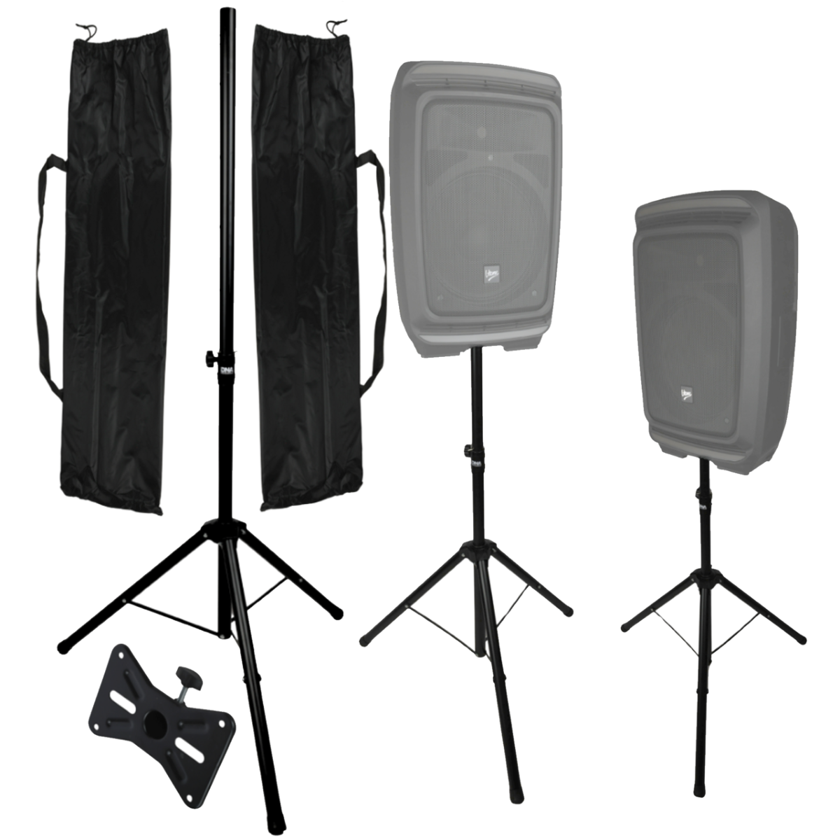 DNA BOX2 SET BAG stojak tripod statyw kolumnowy żelazny czarny podstawa kolumnowa pin zabezpieczający pokrowiec zestaw 2 szt.