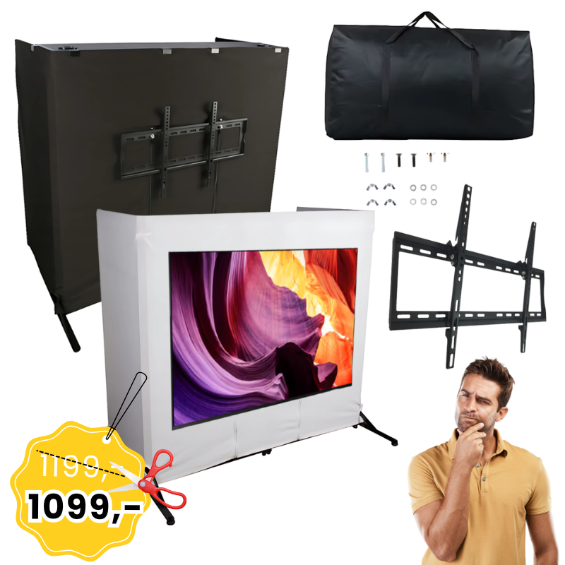 DNA DJ TV SCREEN stół stanowisko DJ uchwyt do telewizora 2 blaty czarna biała osłona pokrowiec do 70 kg