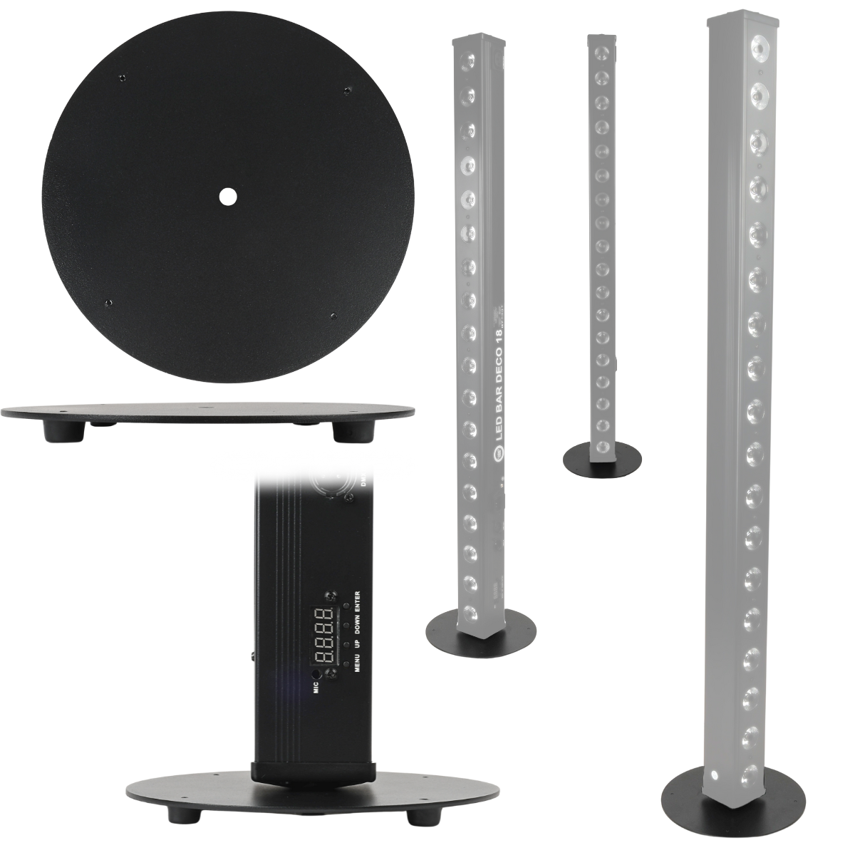 DNA MBP1 podstawa listwy oświetleniowej do pracy pionowej okrągła stalowa nóżki antypoślizgowe 20x20x0,3 cm