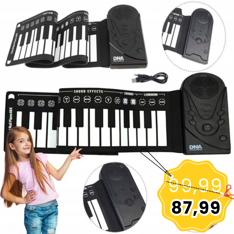DNA ROLL 49 keyboard zwijany gumowy przenośny klawisze organy