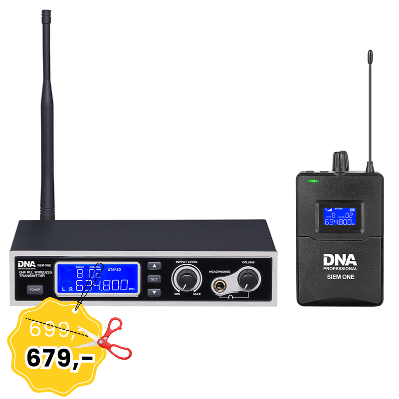 DNA SIEM ONE profesjonalny douszny odsłuch bezprzewodowy stereo system monitorowania dźwięku